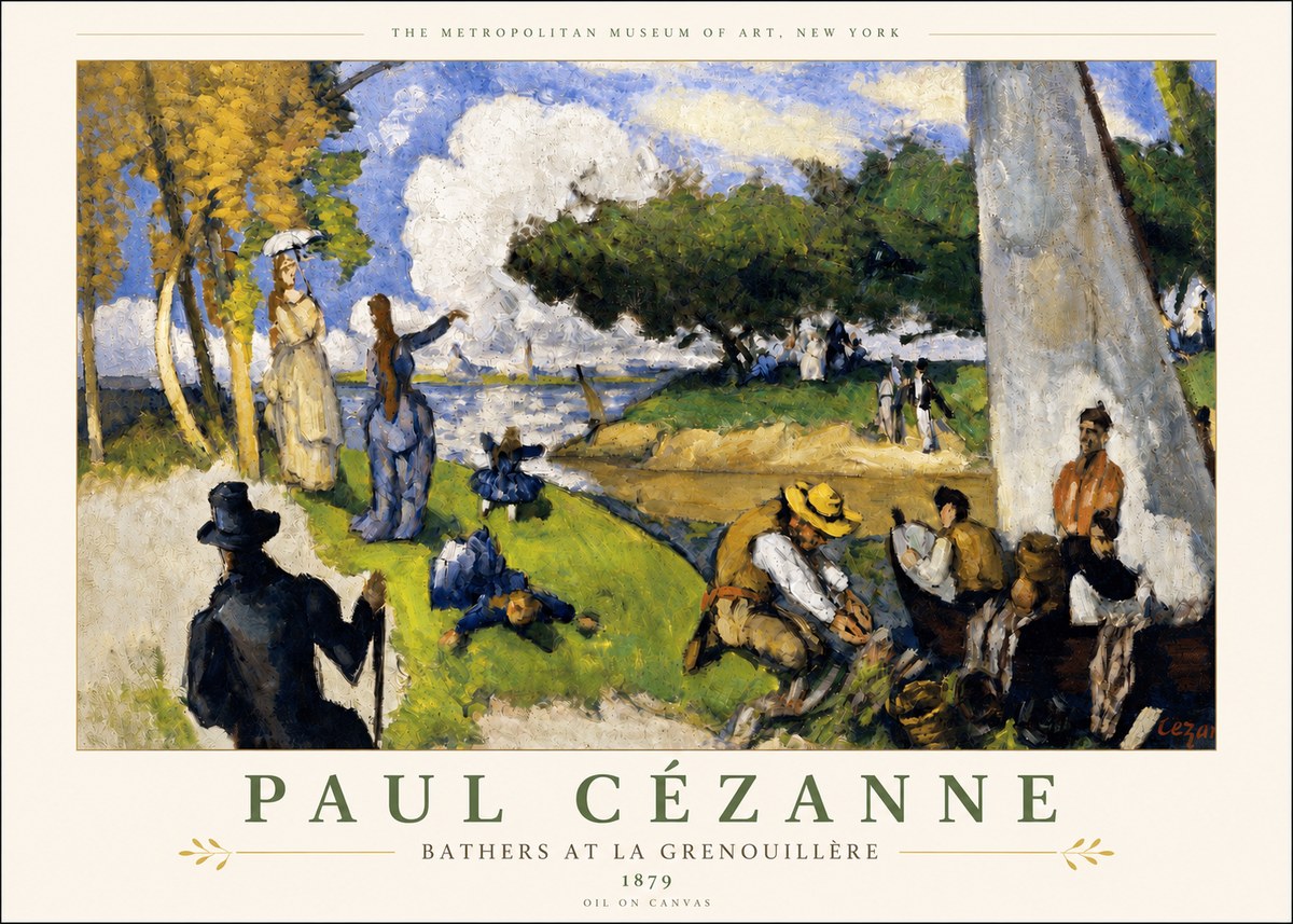 Paul Cézanne Bathers at La Grenouillère No3 - Affiche