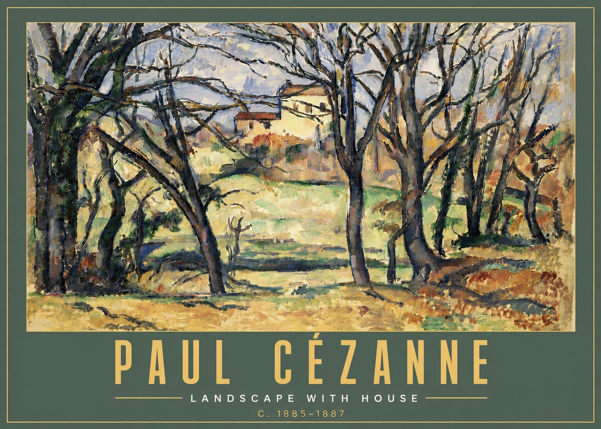 Paul Cézanne Landscape with House No6 - Affiche