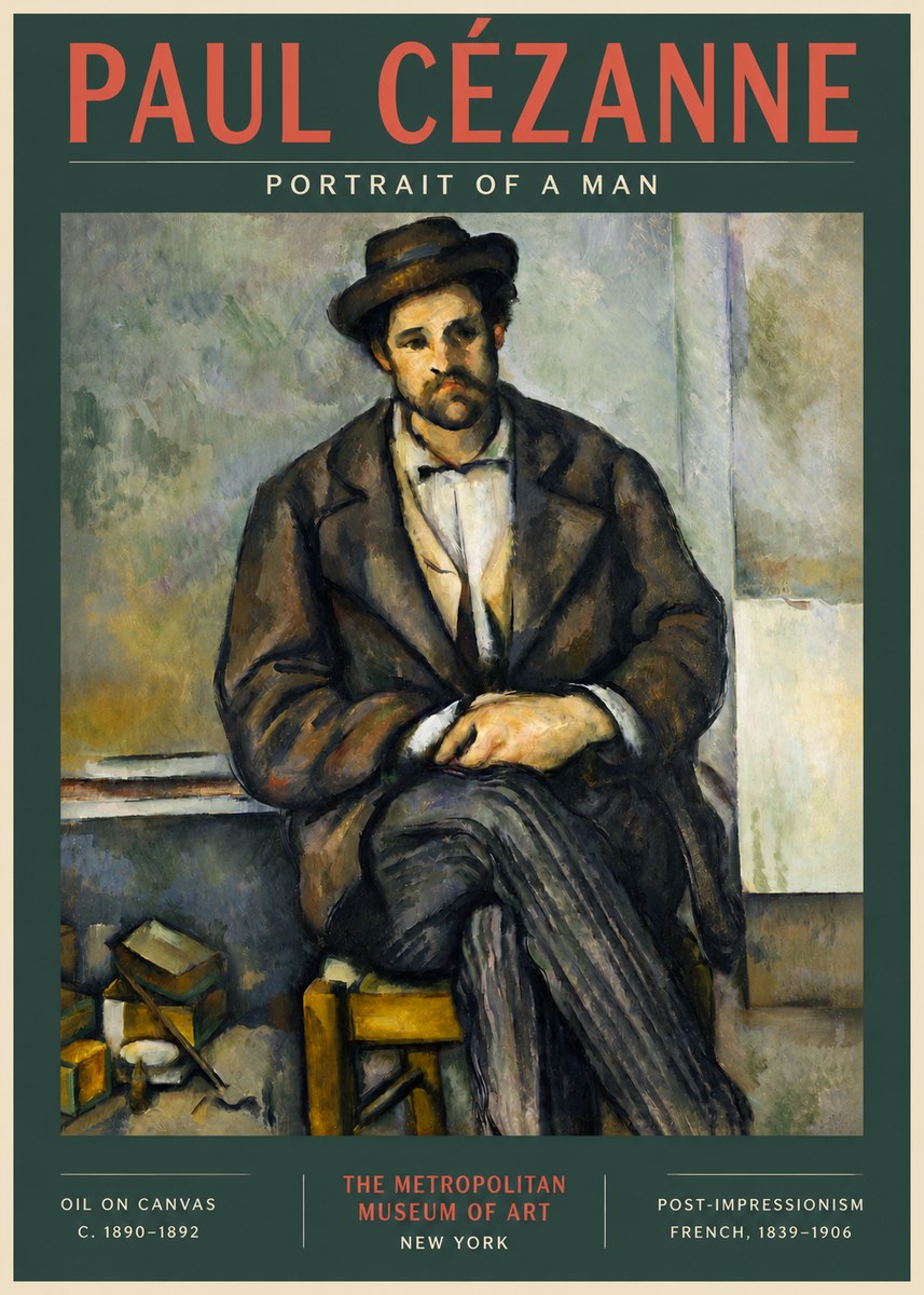 Paul Cézanne Portrait of a Man III No3 - Affiche