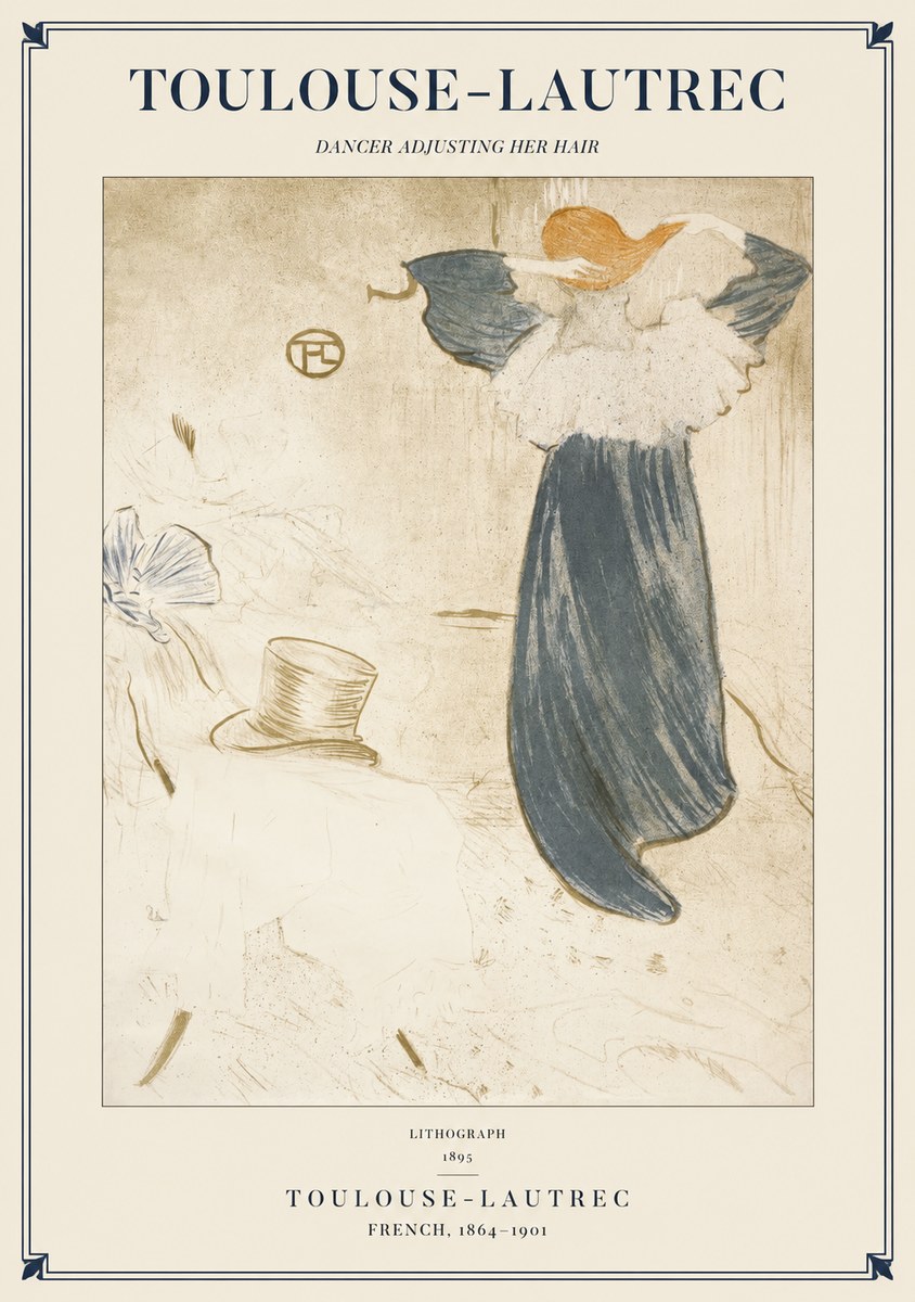 Toulouse-Lautrec Dancer Adjusting Her Hair No1 - Affiche