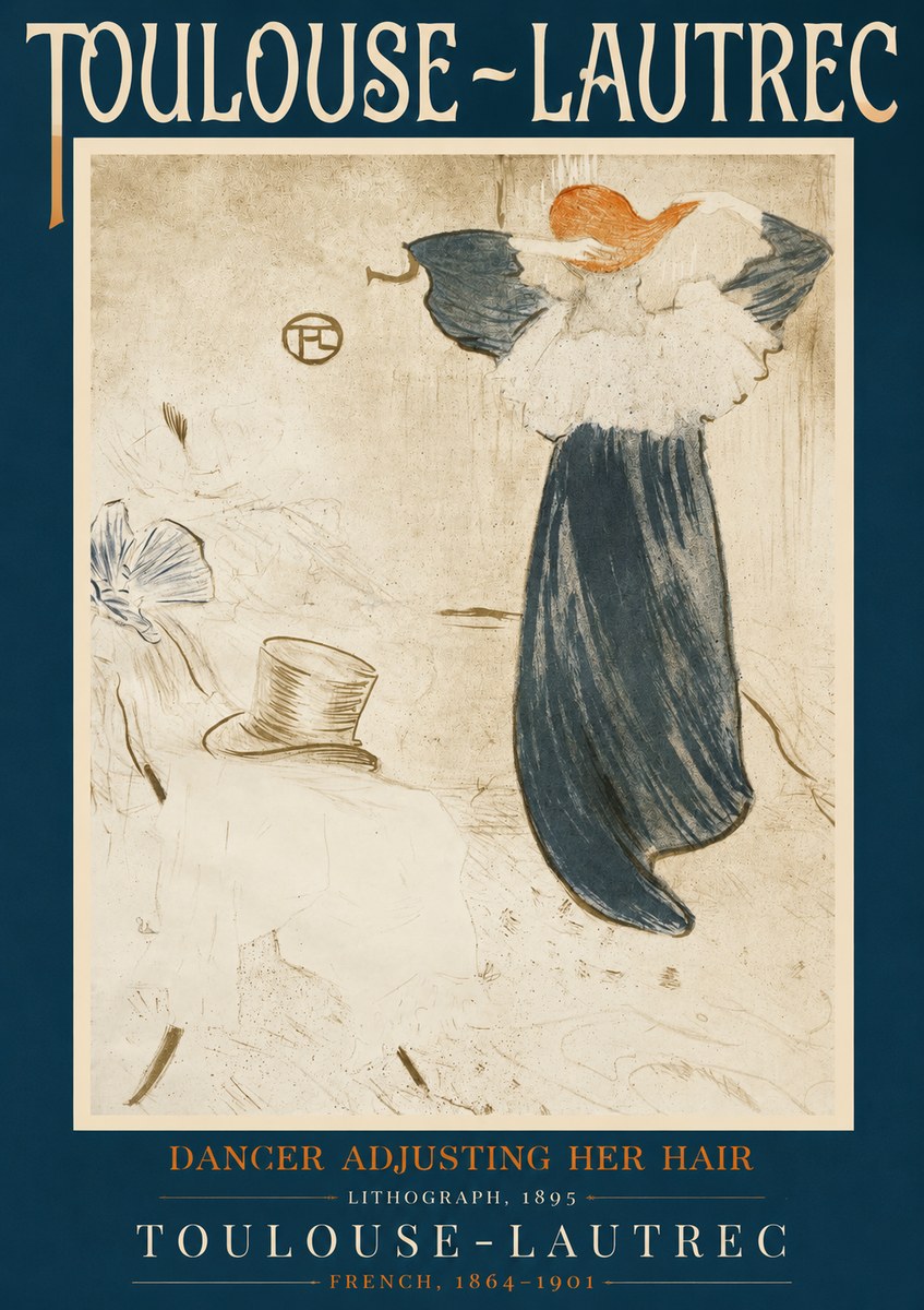 Toulouse-Lautrec Dancer Adjusting Her Hair No2 - Affiche
