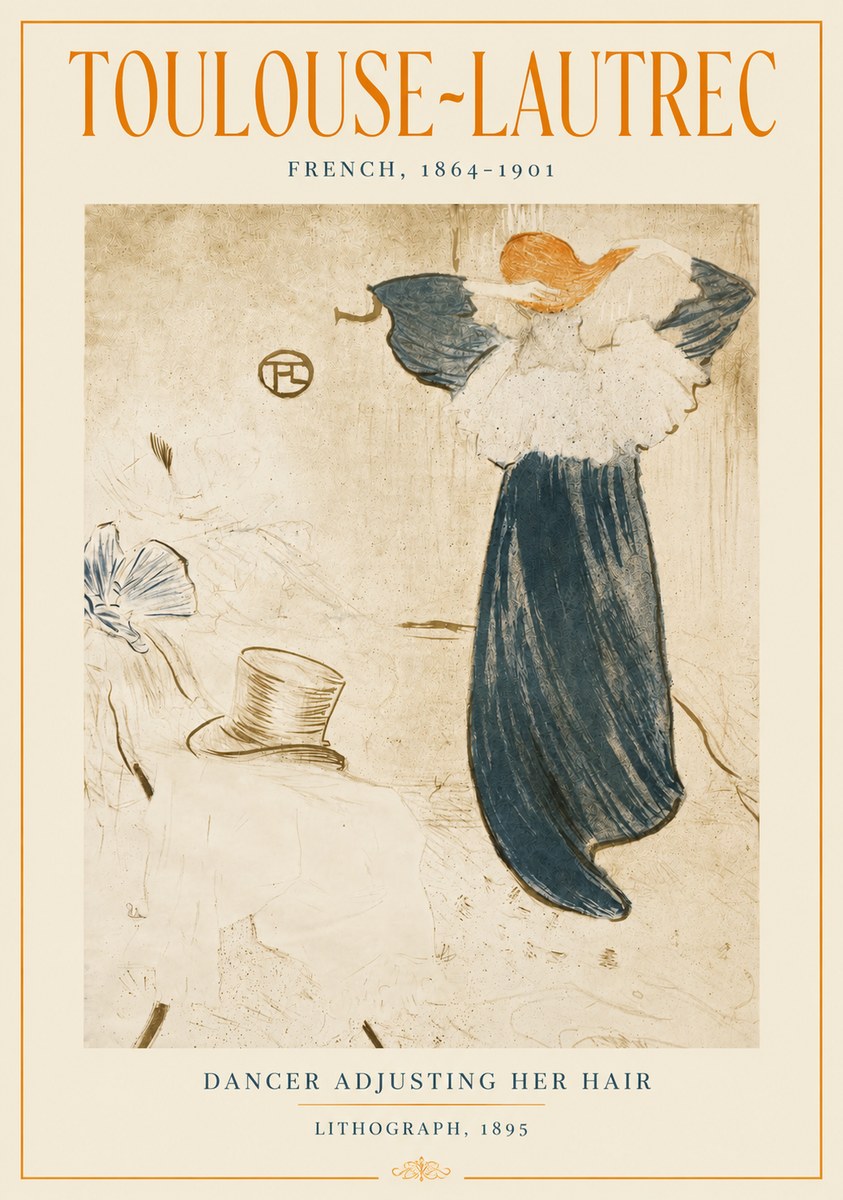 Toulouse-Lautrec Dancer Adjusting Her Hair No4 - Affiche