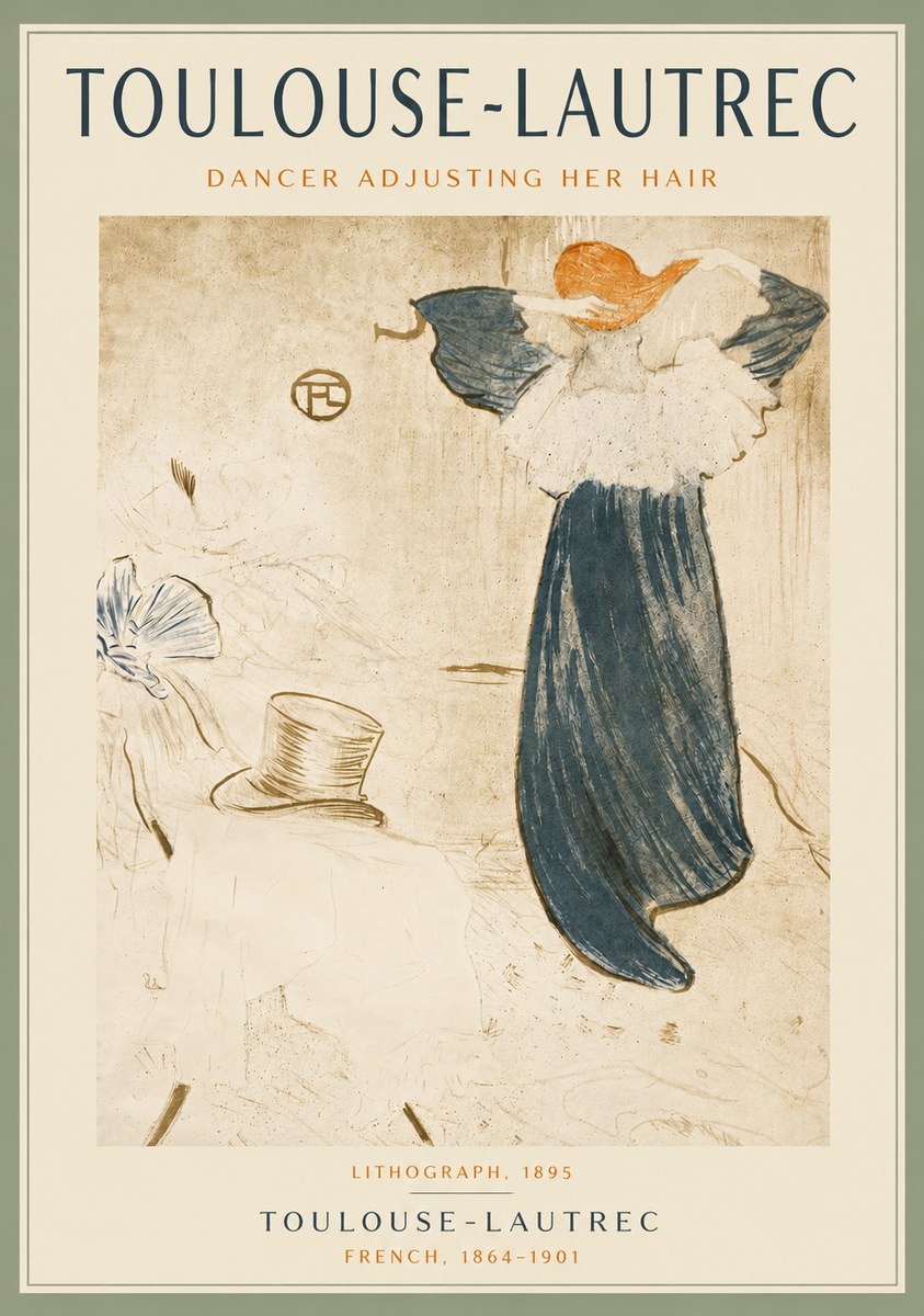 Toulouse-Lautrec Dancer Adjusting Her Hair No6 - Affiche