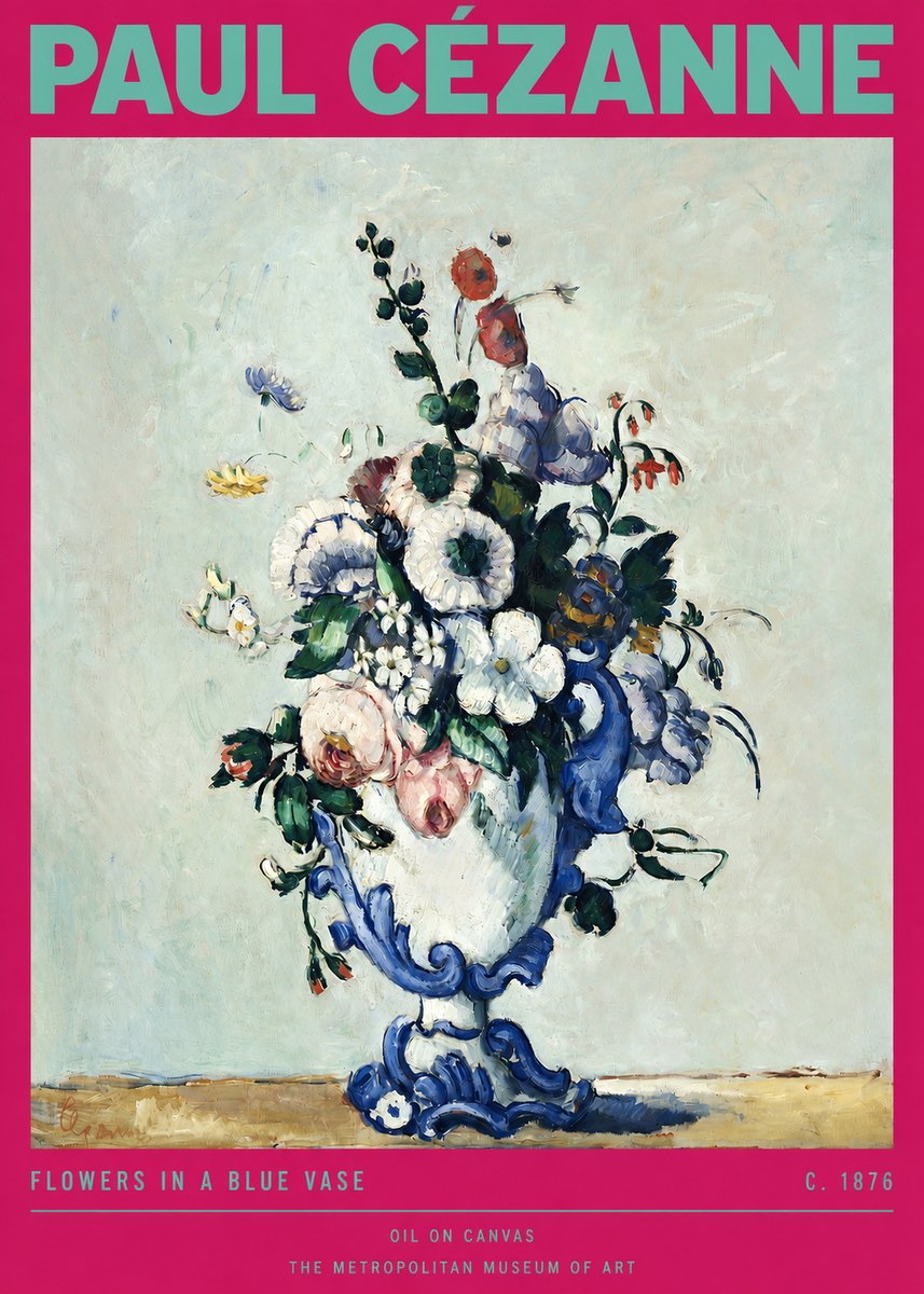 Paul Cézanne Flowers in a Blue Vase No2 - Affiche