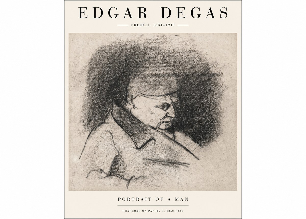 Edgar Degas Portrait of a Man No1 - Affiche
