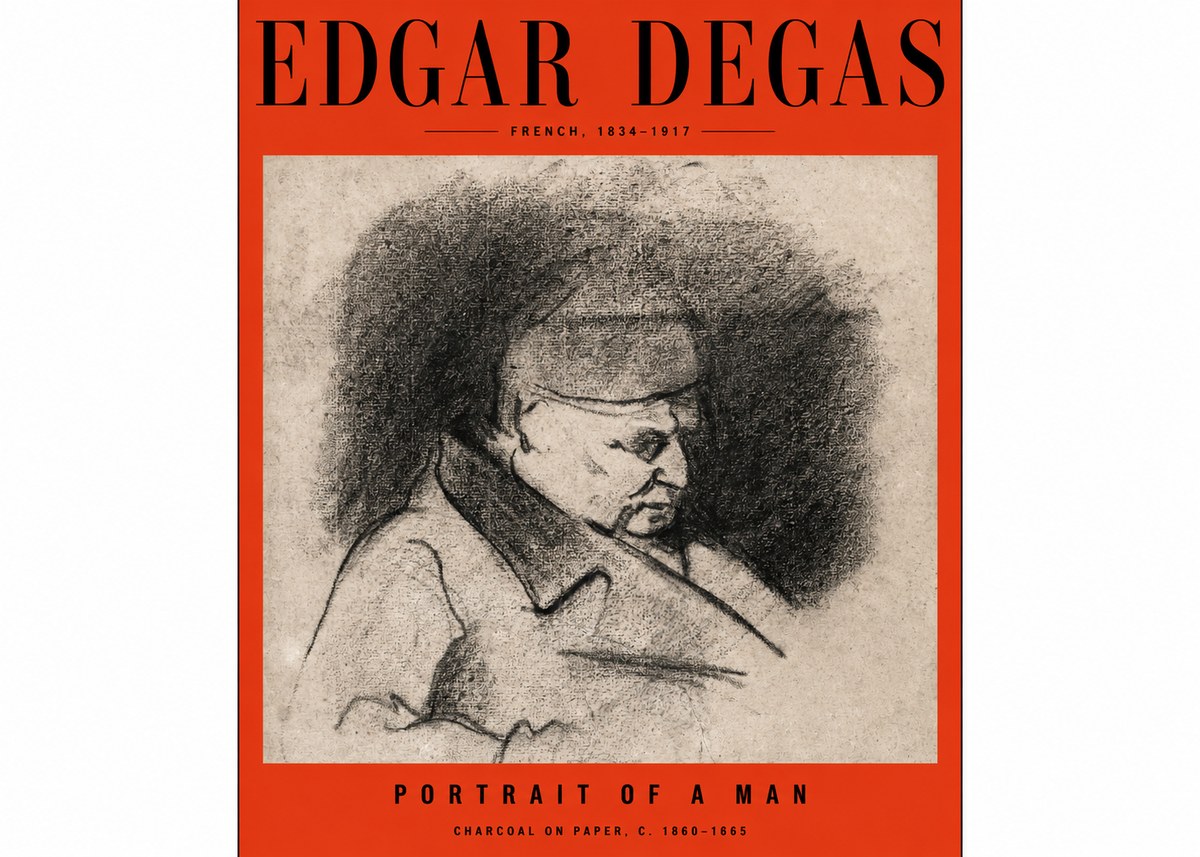 Edgar Degas Portrait of a Man No2 - Affiche