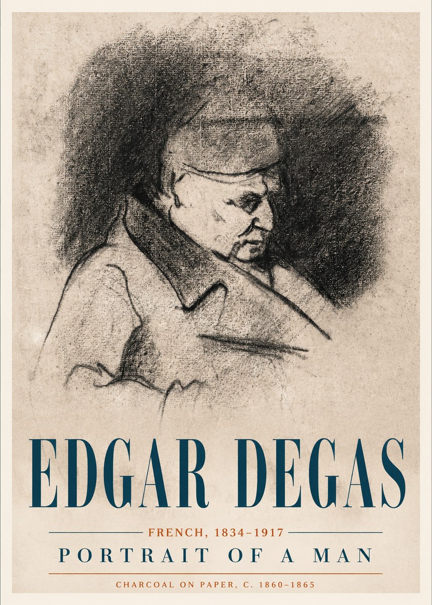 Edgar Degas Portrait of a Man No4 - Affiche