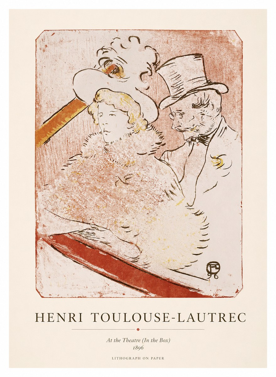 Toulouse-Lautrec At the Theatre (in the Box) No1 - Affiche