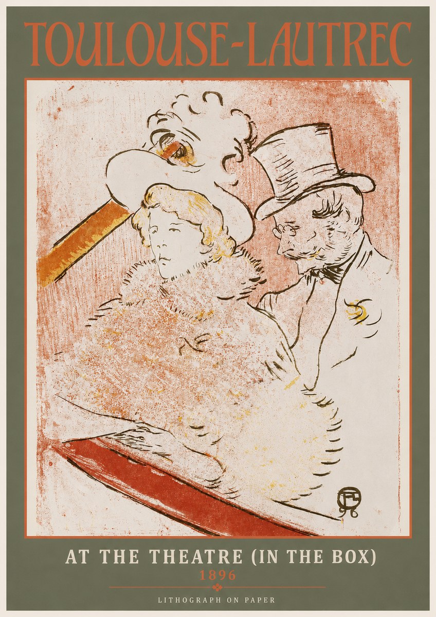 Toulouse-Lautrec At the Theatre (in the Box) No2 - Affiche