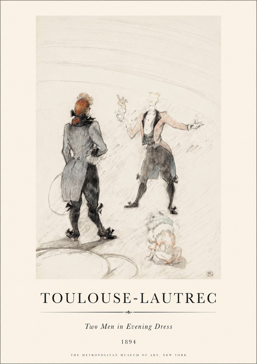 Toulouse-Lautrec Two Men in Evening Dress No1 - Affiche