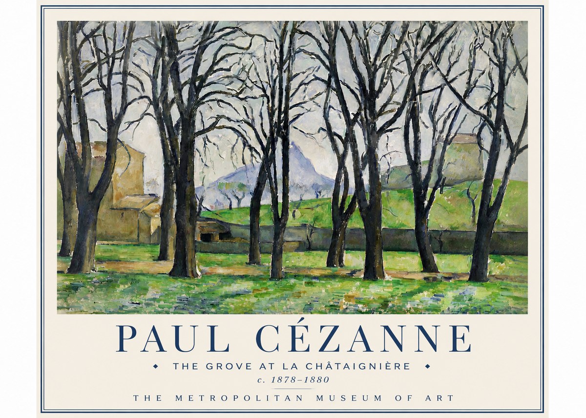 Paul Cézanne The Grove at La Châtaignière No3 - Affiche