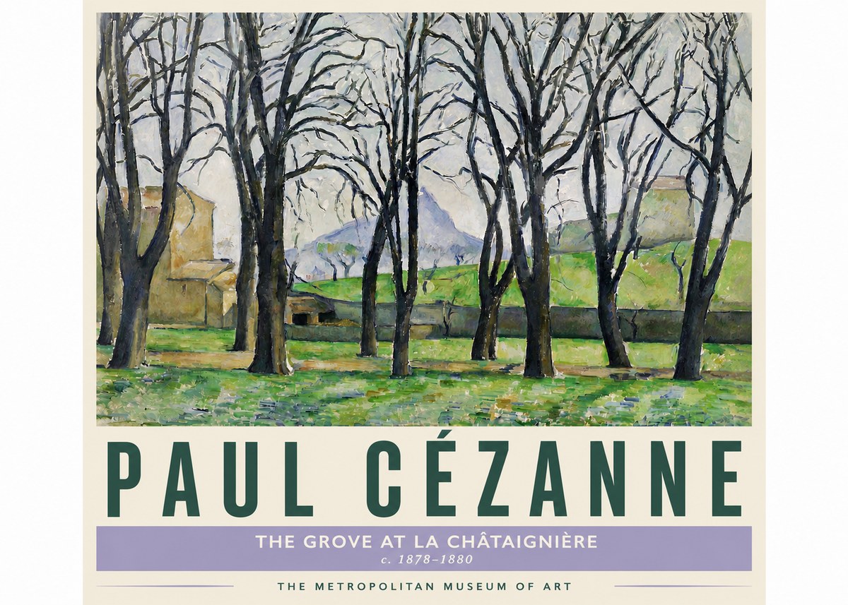 Paul Cézanne The Grove at La Châtaignière No4 - Affiche