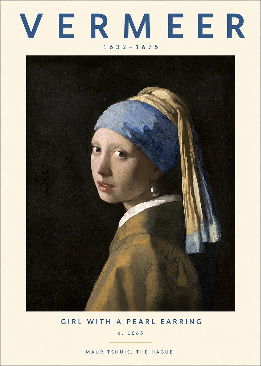 Vermeer Girl with a Pearl Earring II No3 - Affiche