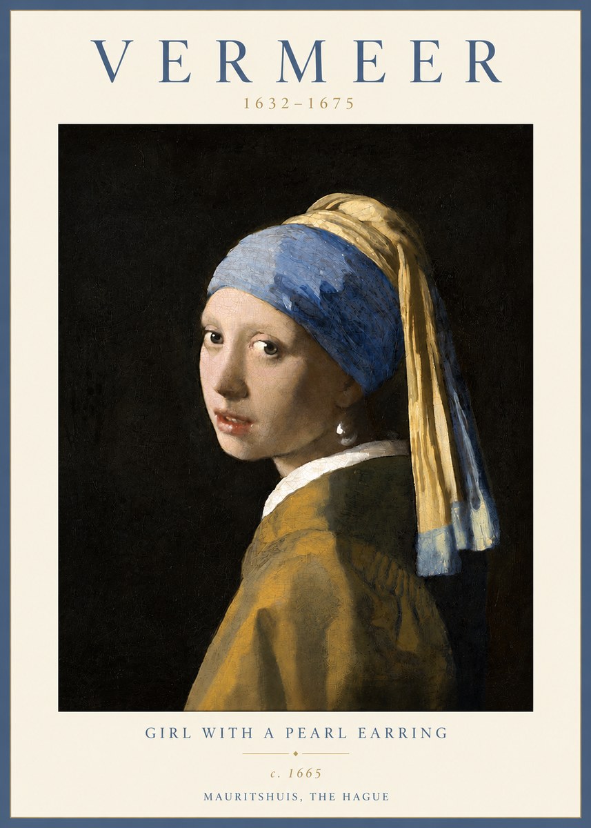 Vermeer Girl with a Pearl Earring II No4 - Affiche