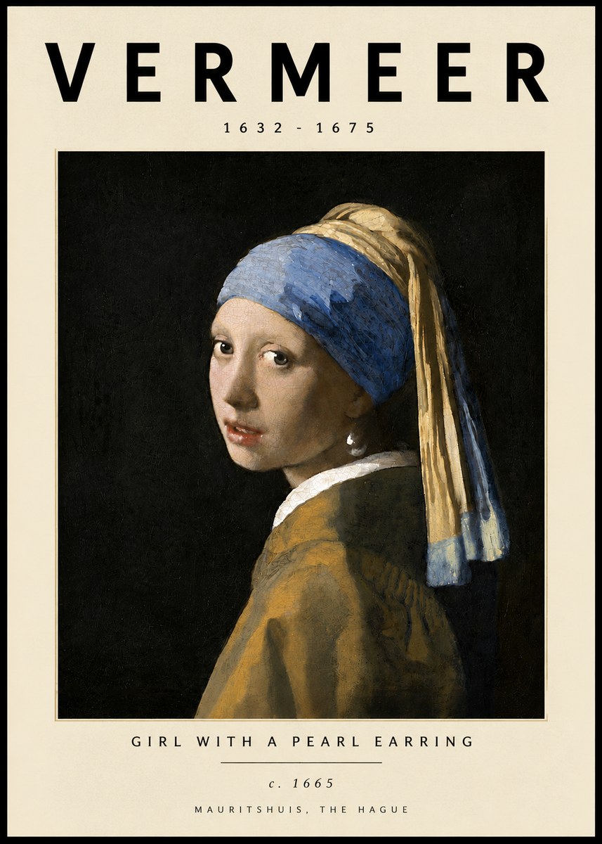 Vermeer Girl with a Pearl Earring II No5 - Affiche