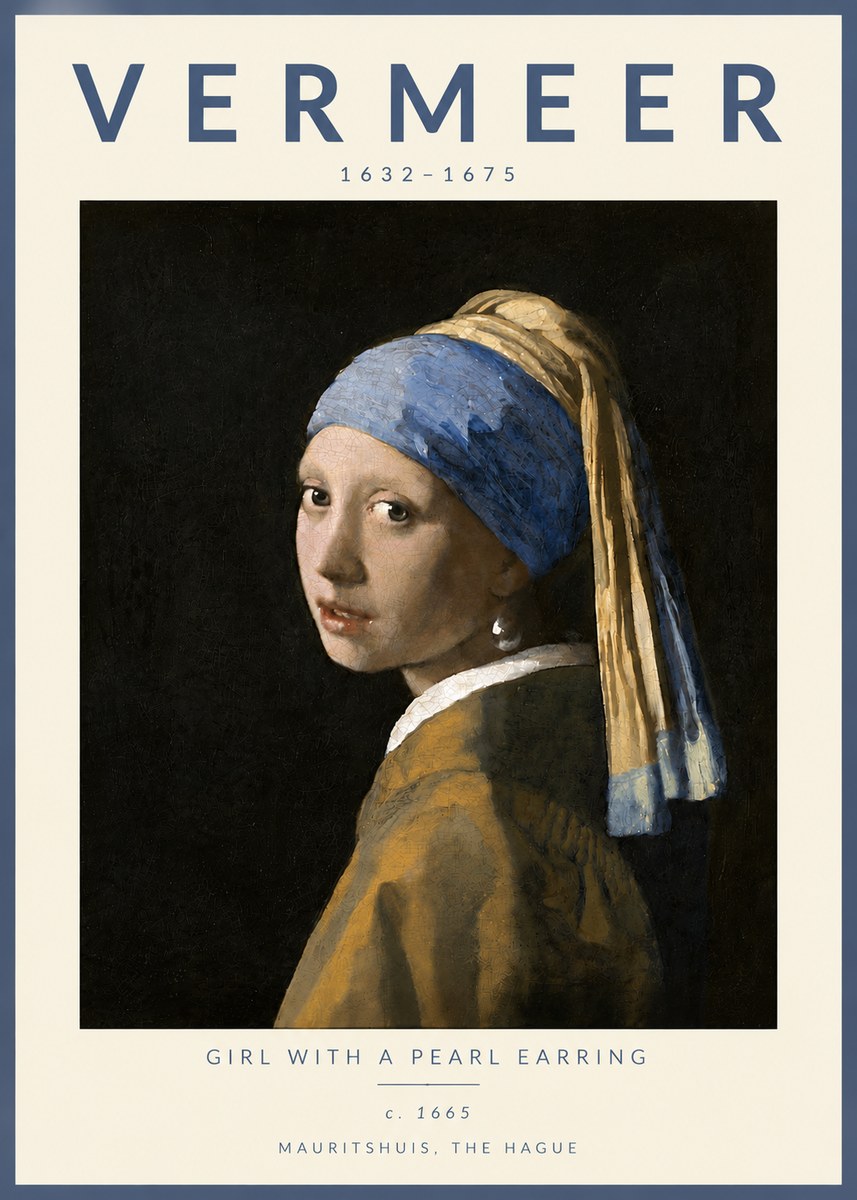Vermeer Girl with a Pearl Earring II No6 - Affiche