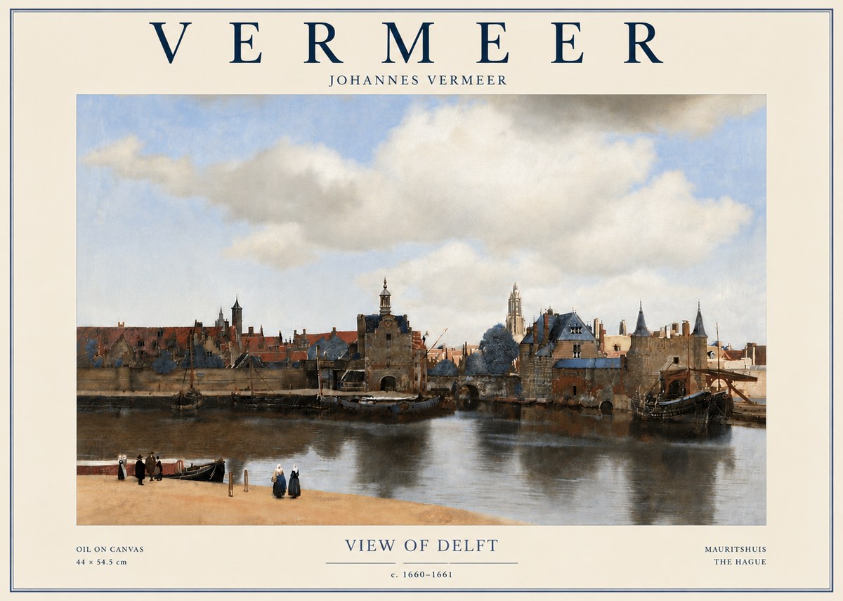 Vermeer View of Delft No6 - Affiche