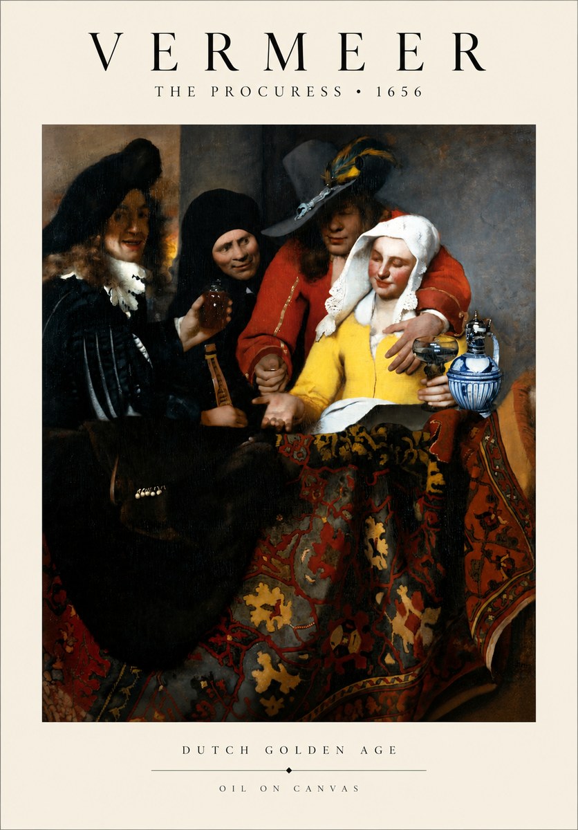 Vermeer The Procuress No3 - Affiche