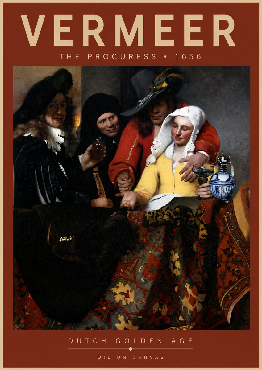 Vermeer The Procuress No4 - Affiche