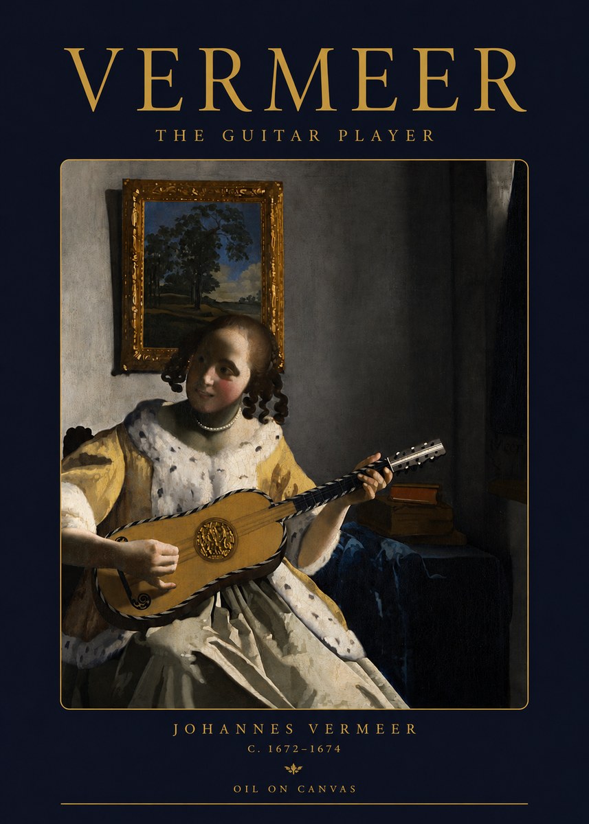 Vermeer The Guitar Player No3 - Affiche