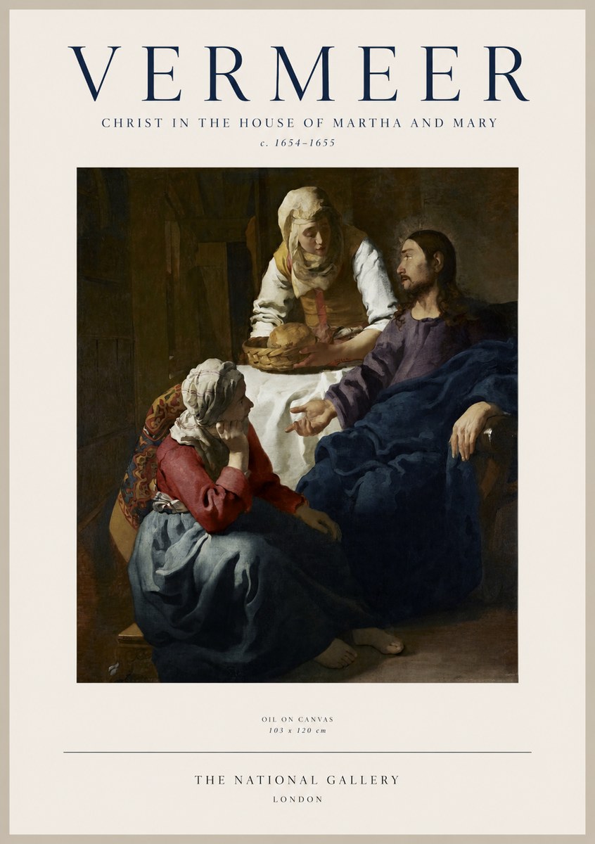 Vermeer Christ in the House of Martha and Mary No1 - Affiche