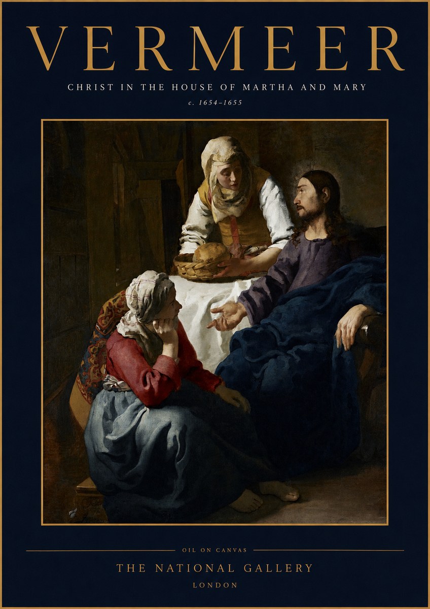 Vermeer Christ in the House of Martha and Mary No2 - Affiche