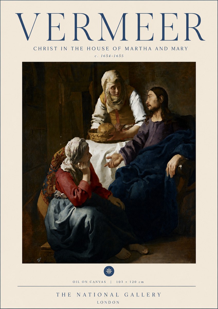 Vermeer Christ in the House of Martha and Mary No6 - Affiche