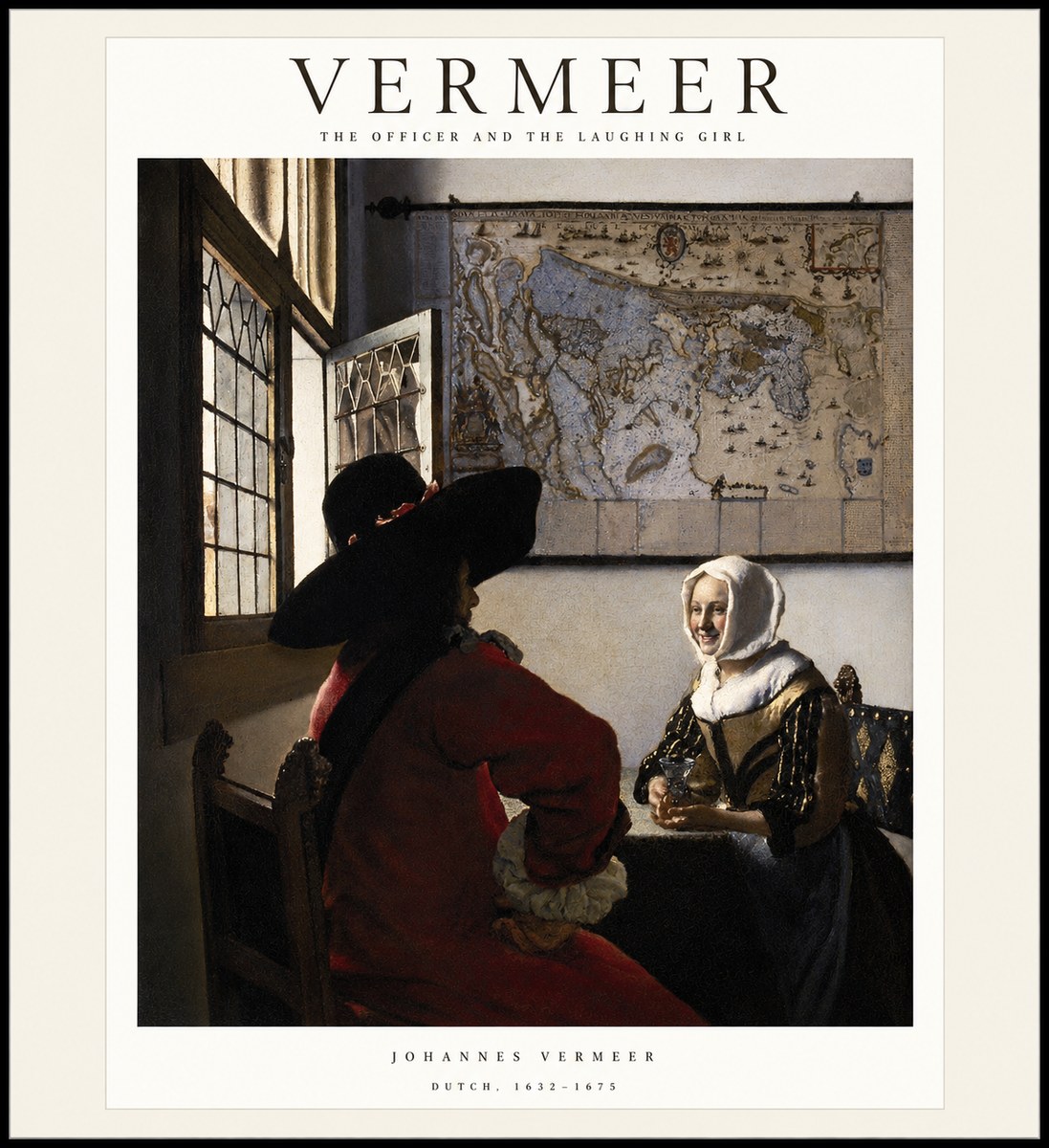 Vermeer The Officer and the Laughing Girl No1 - Affiche
