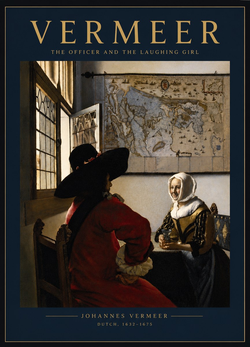 Vermeer The Officer and the Laughing Girl No3 - Affiche