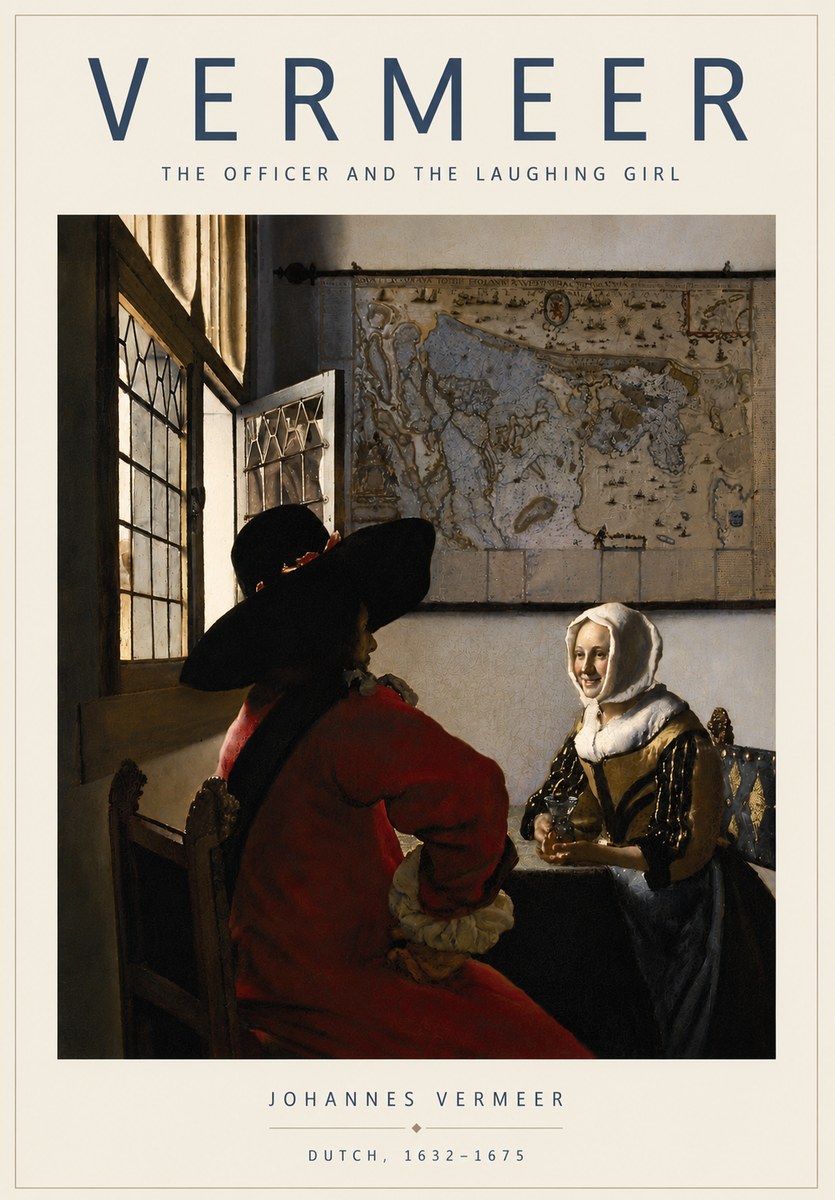 Vermeer The Officer and the Laughing Girl No4 - Affiche