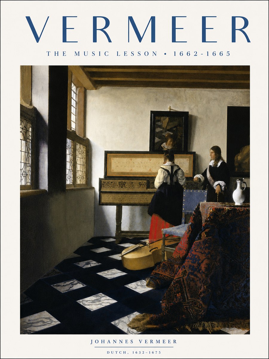 Vermeer The Music Lesson No2 - Affiche