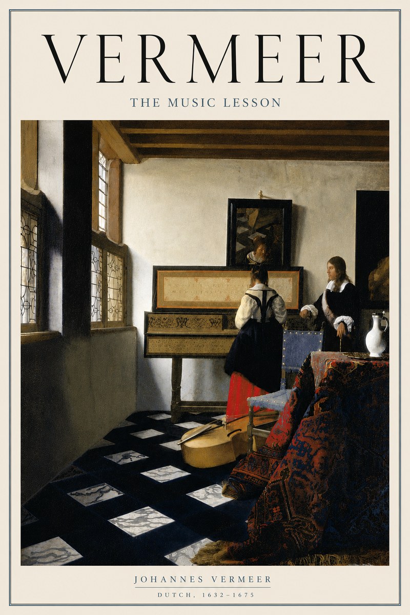 Vermeer The Music Lesson No4 - Affiche