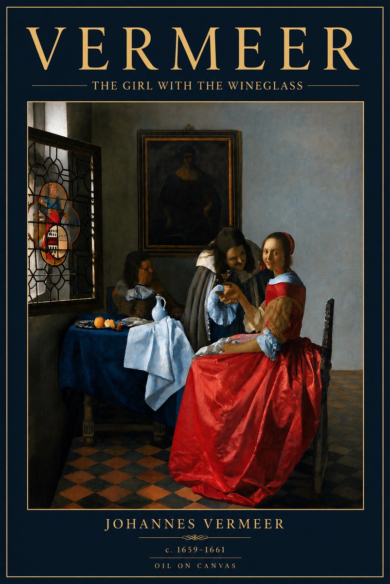 Vermeer The Girl with the Wineglass No6 - Affiche
