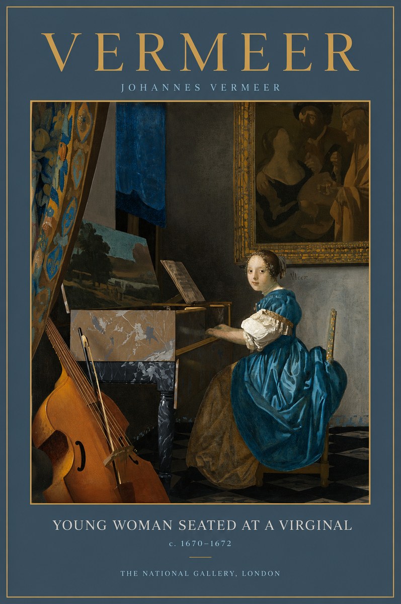 Vermeer Young Woman Seated at a Virginal No2 - Affiche