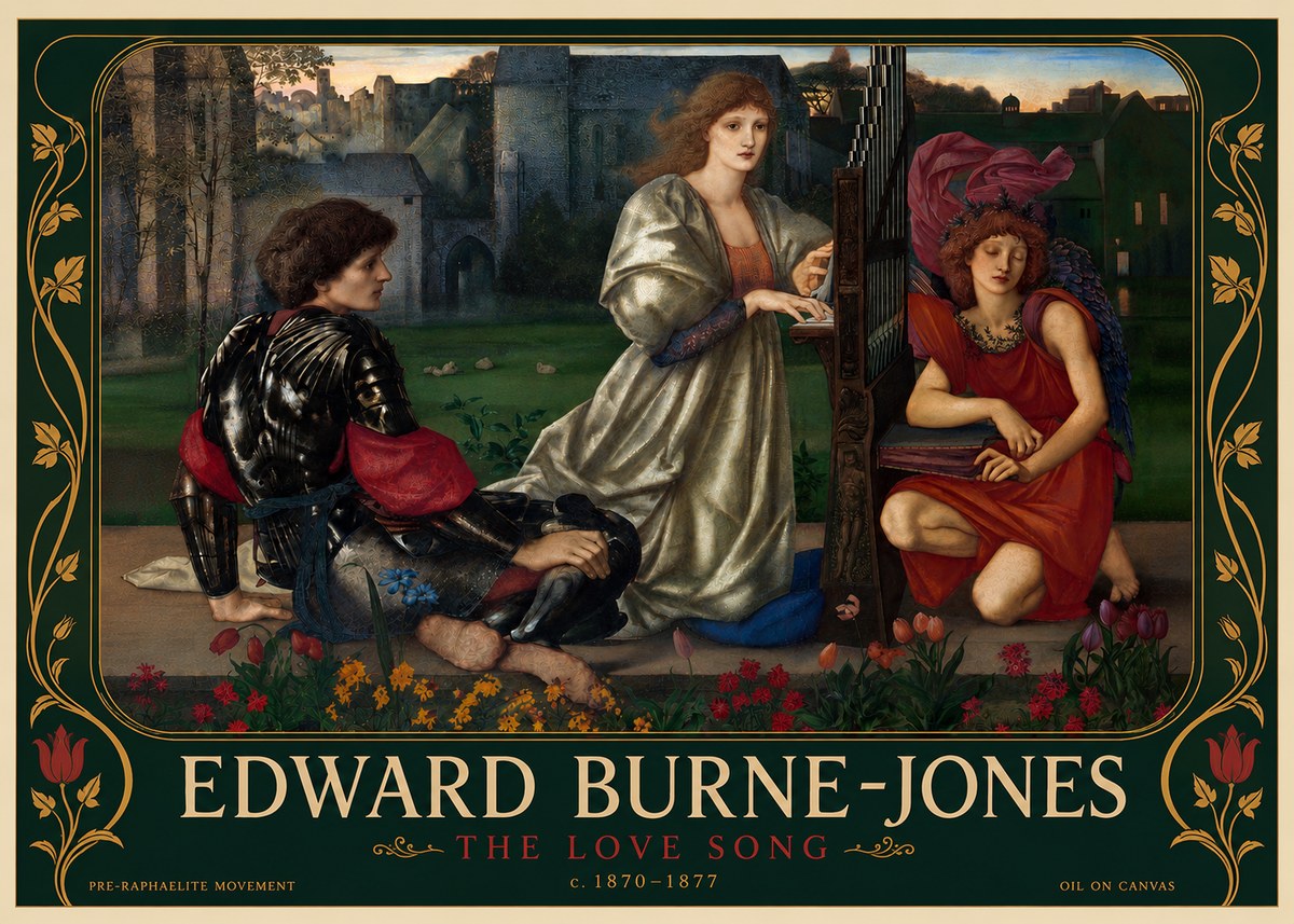 Edward Burne-Jones The Love Song No5 - Affiche