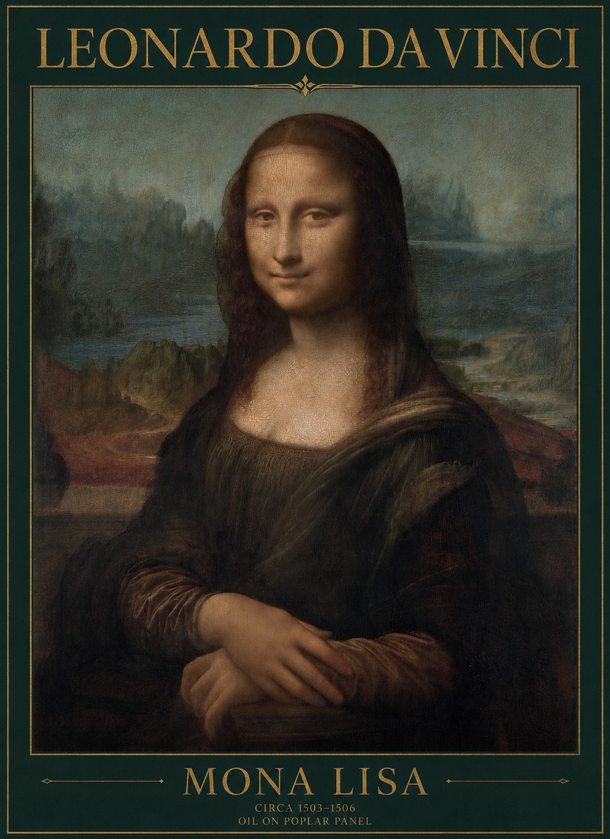 Leonardo da Vinci Mona Lisa No1 - Affiche
