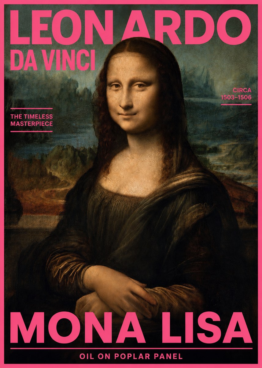Leonardo da Vinci Mona Lisa No2 - Affiche