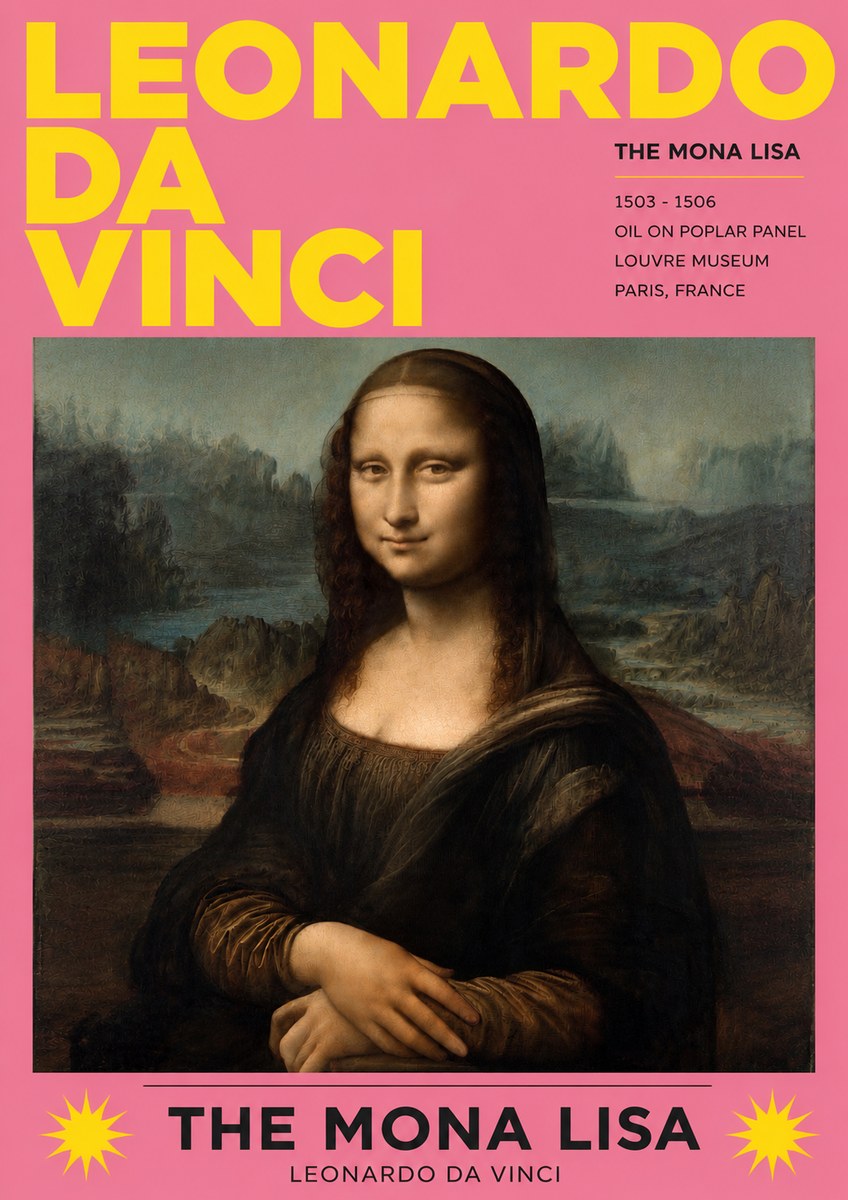 Leonardo da Vinci The Mona Lisa No3 - Affiche