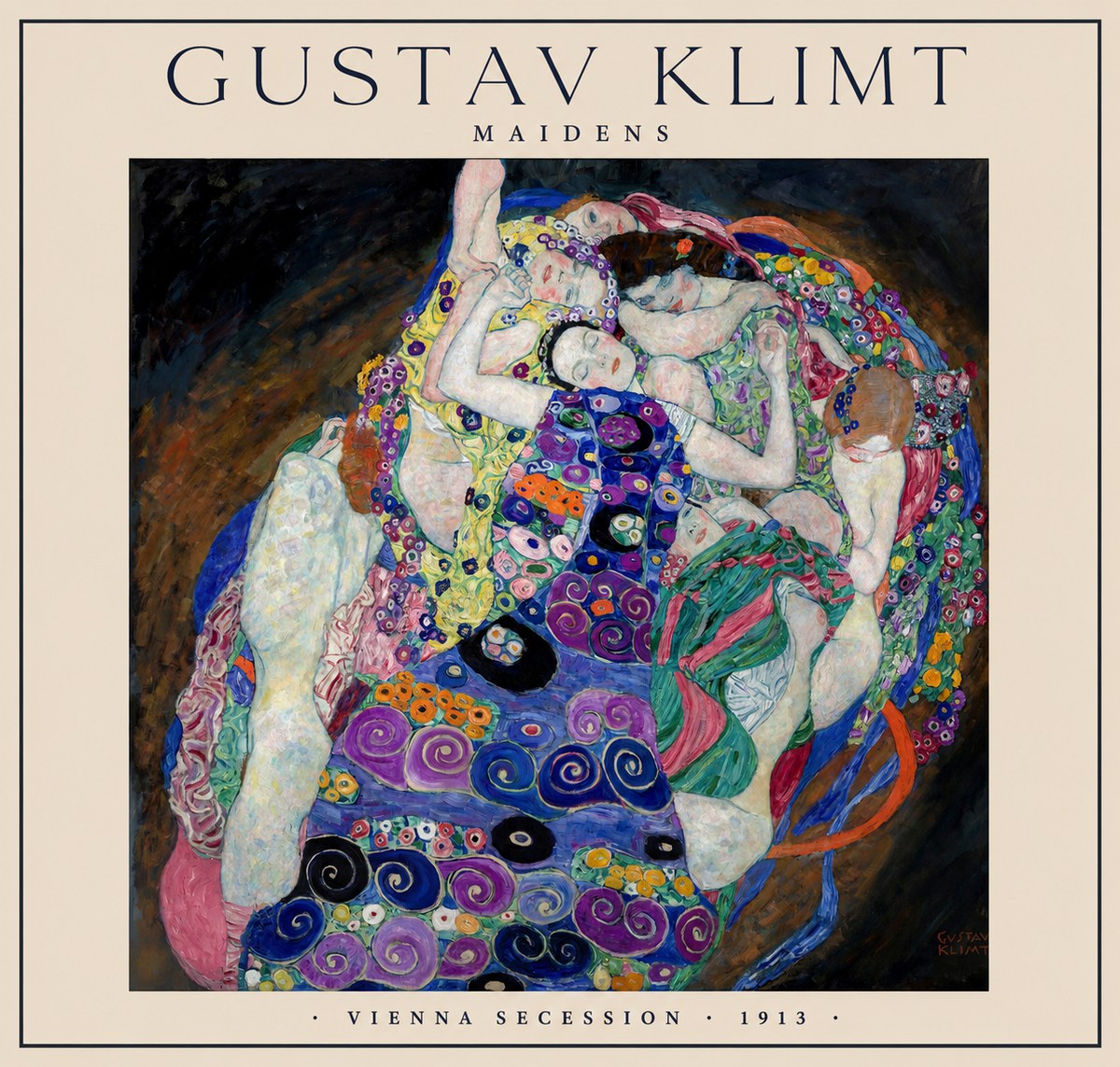 Klimt Maidens No1 - Affiche