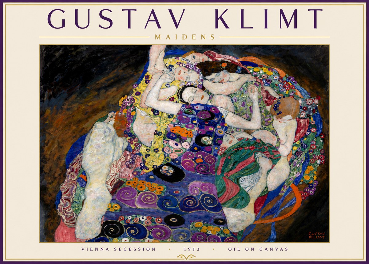 Klimt Maidens No5 - Affiche