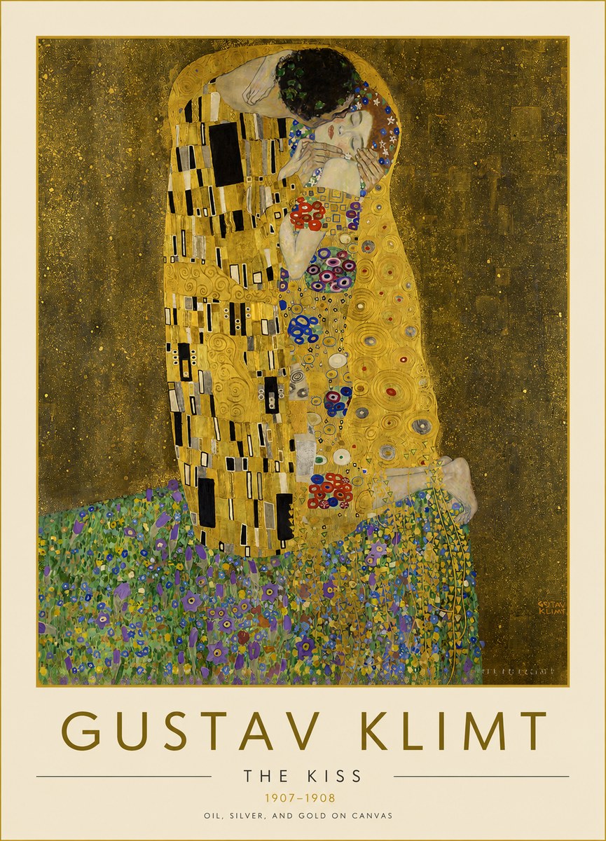 Klimt The Kiss No2 - Affiche