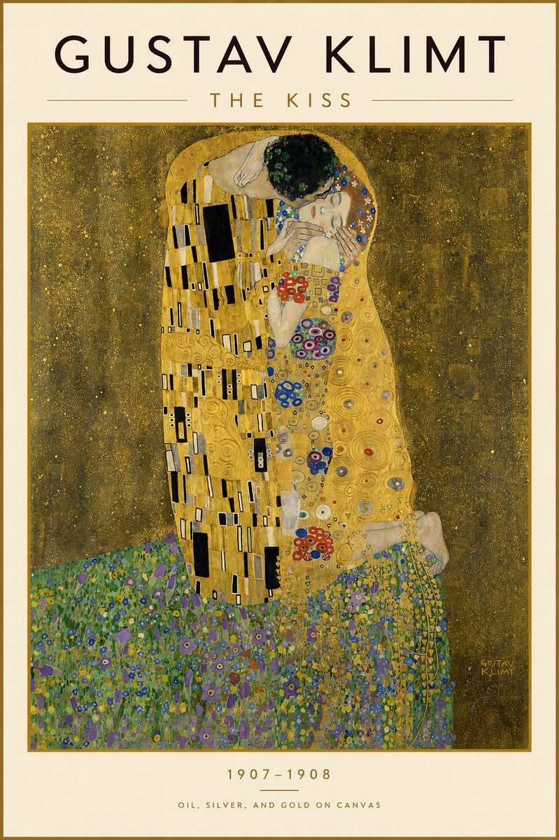 Klimt The Kiss No5 - Affiche