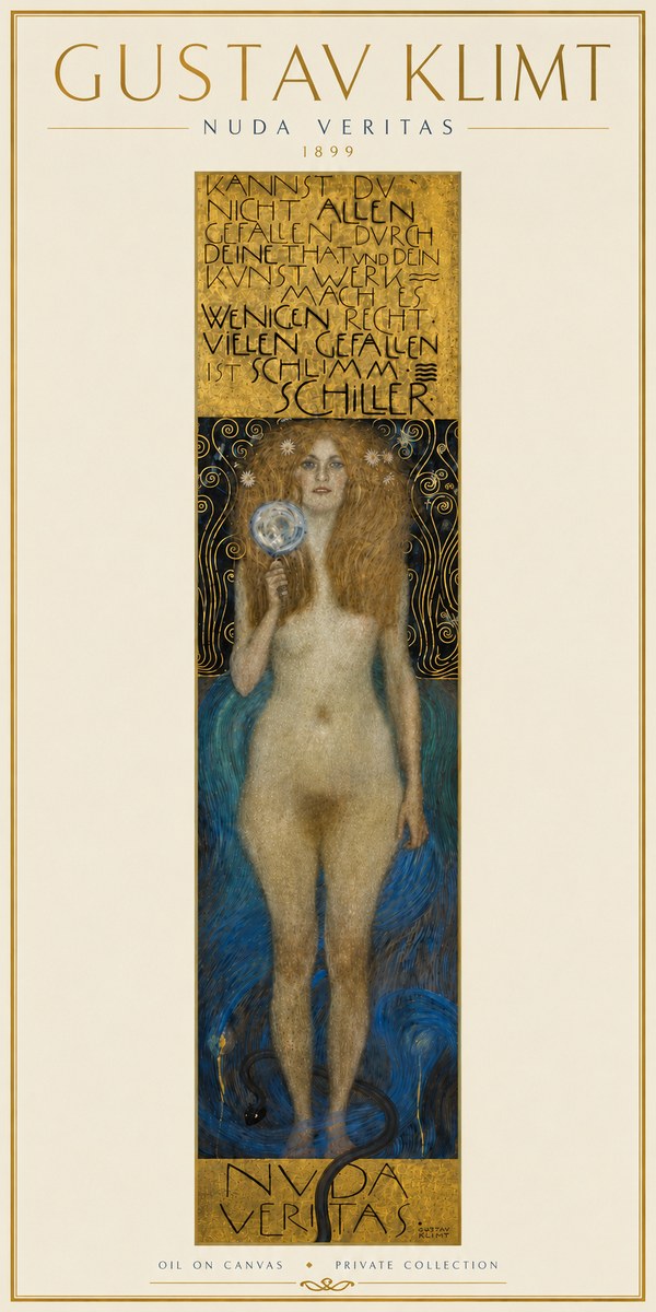 Klimt Nuda Veritas No5 - Affiche