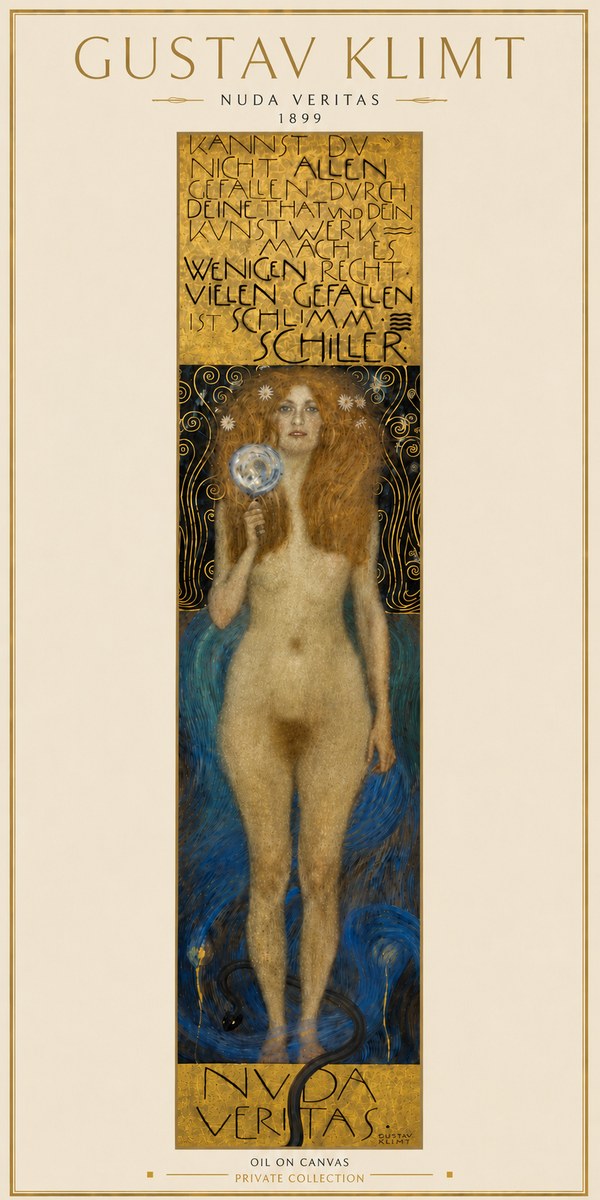 Klimt Nuda Veritas No6 - Affiche