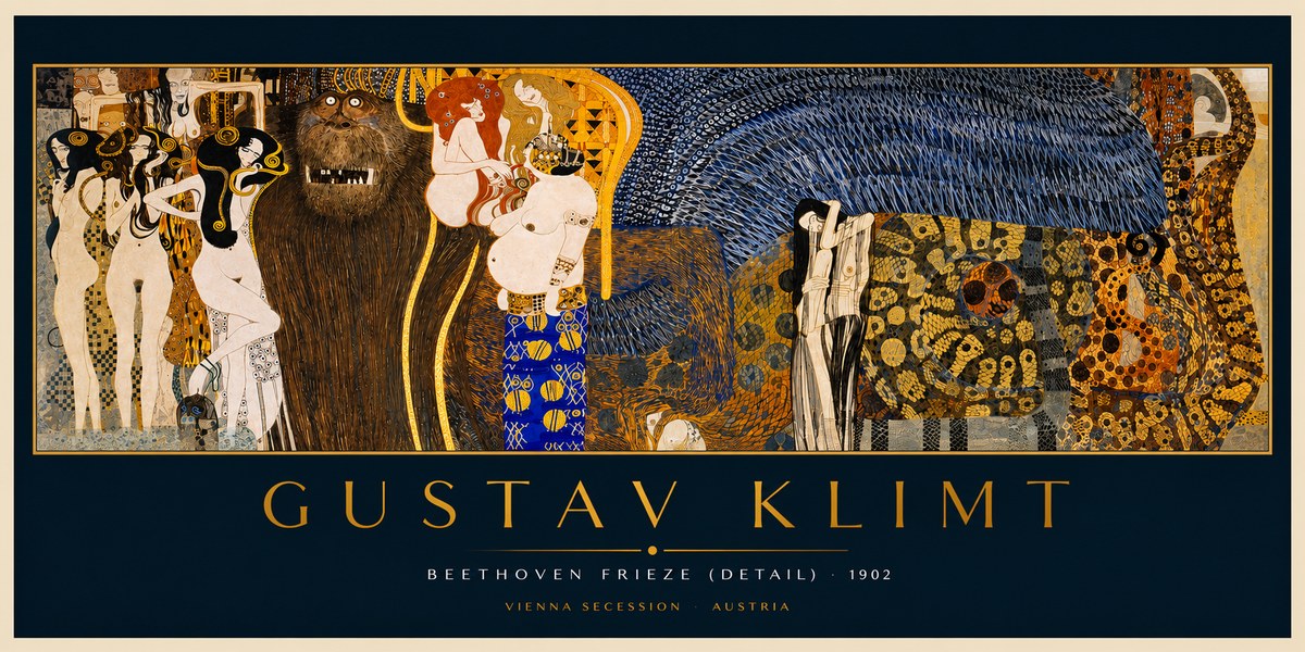 Klimt Beethoven Frieze (Detail) No2 - Affiche