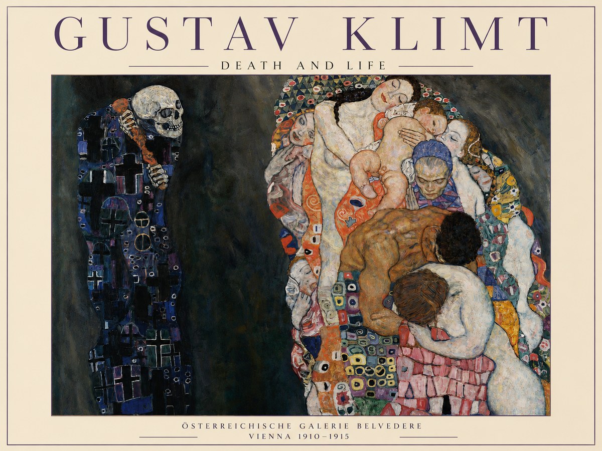 Klimt Death and Life No3 - Affiche