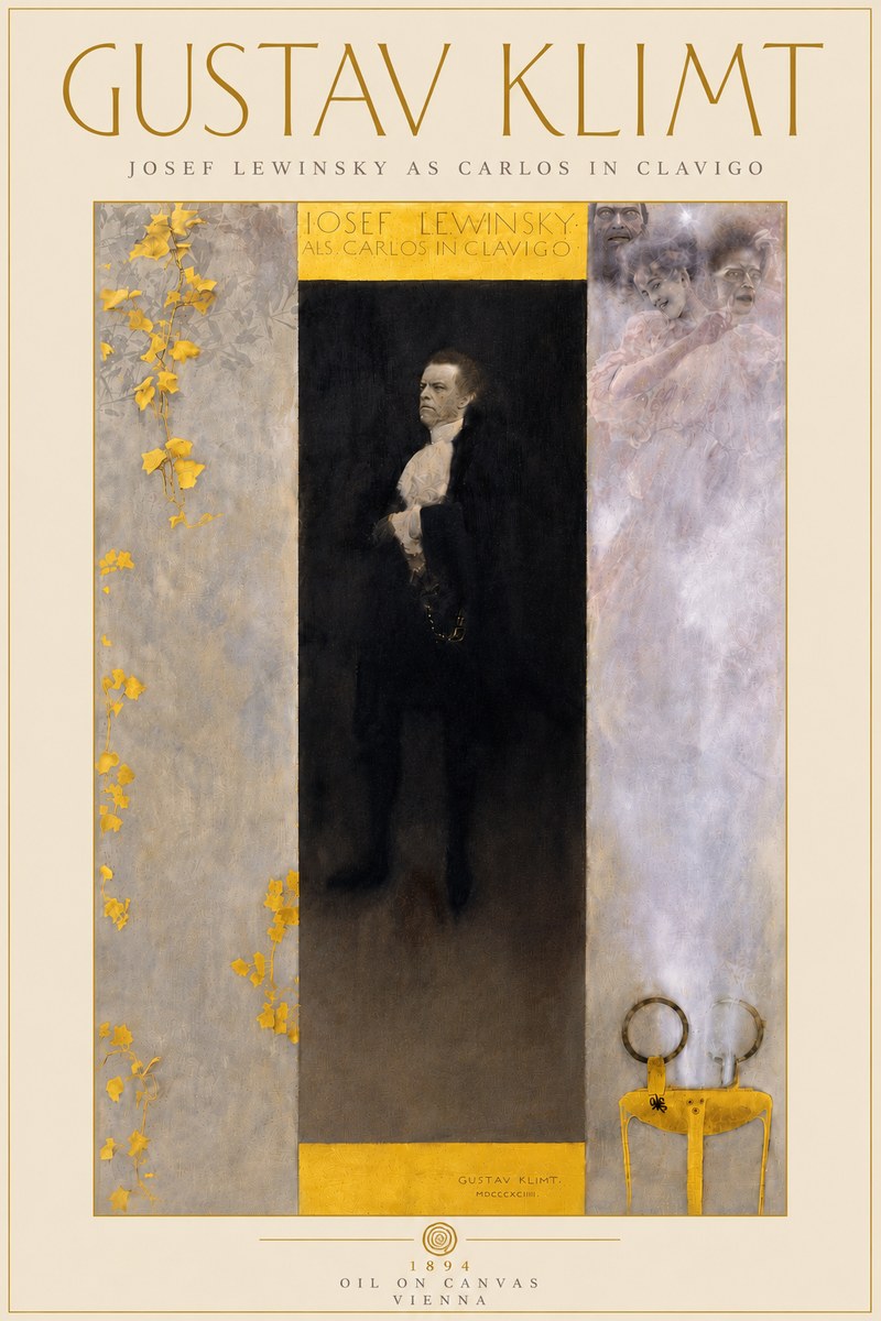 Klimt Josef Lewinsky as Carlos in Clavigo No6 - Affiche