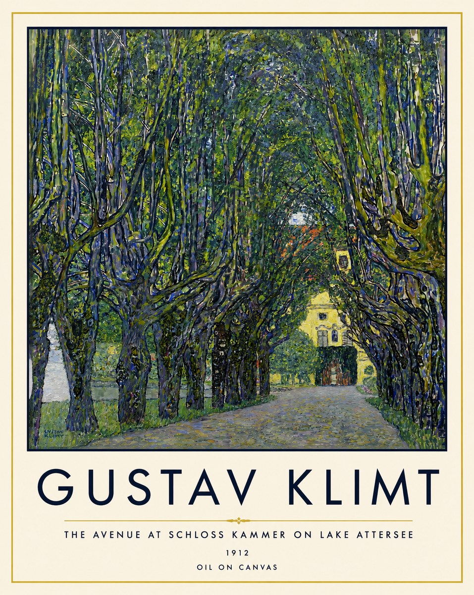 Klimt The Avenue at Schloss Kammer on Lake Attersee No4 - Affiche
