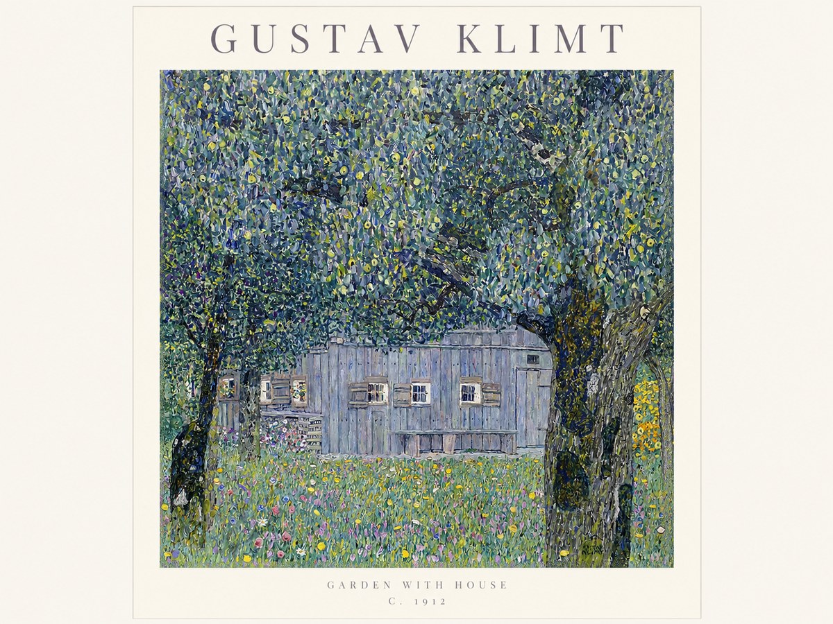 Klimt Garden with House No1 - Affiche