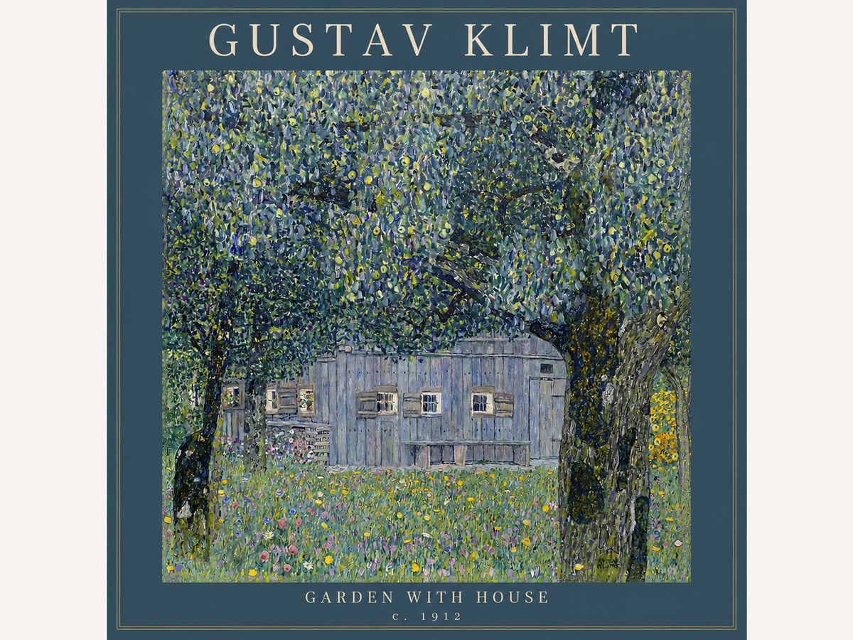 Klimt Garden with House No2 - Affiche
